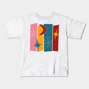 Atomic Age Rectangles Starburst Boomerang Mid Century Kids T-Shirt